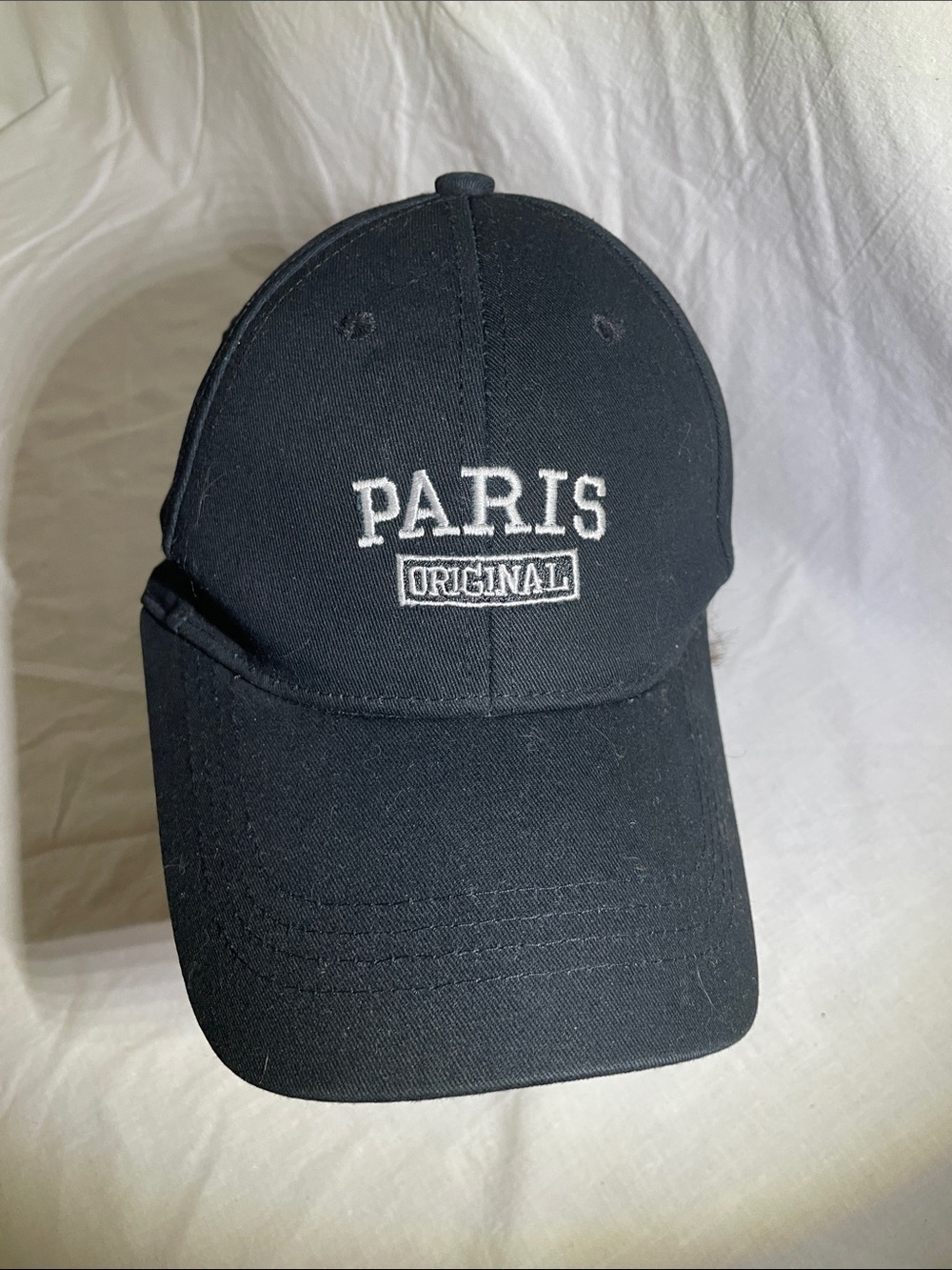 Paris Original Embroidered Baseball Cap - Black